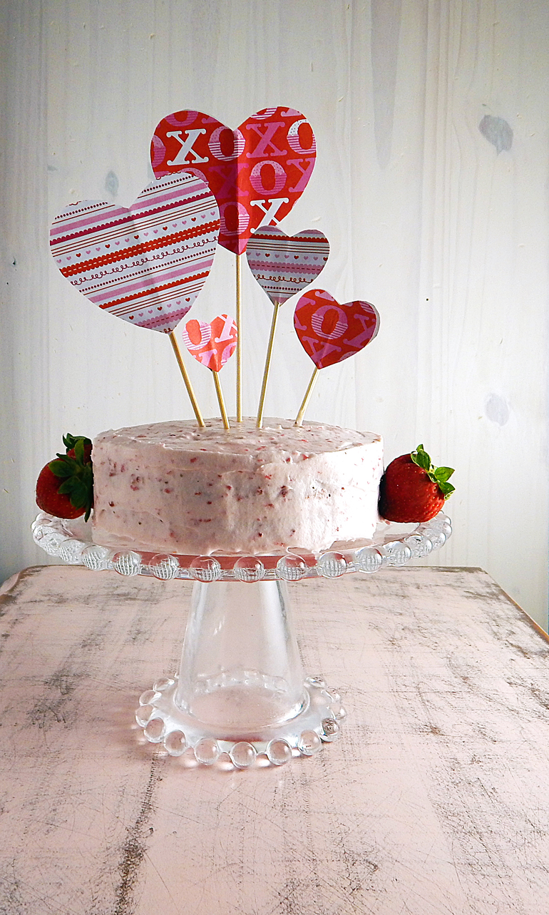 Valentine's Day Strawberry Cake 